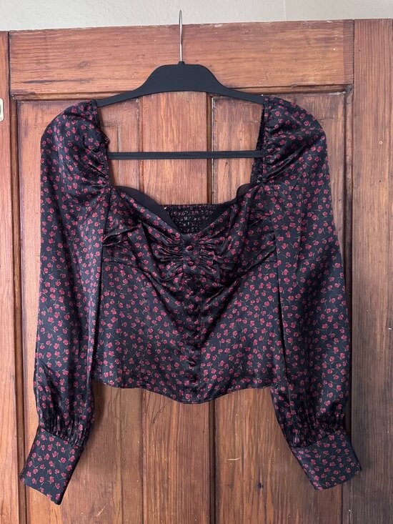 Reformation Tops - Reformation Black Silk Floral Corset Style Top 2